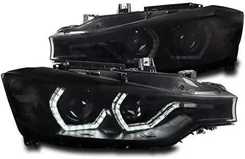 BlackSmoke Projector Headlights Headlamps For 2012-2015 BMW 3-Series